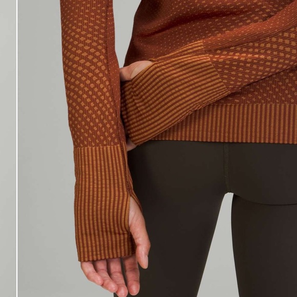 NWT Lululemon Rest Less Pullover Grid Warp Date Brown / Desert Sun Size 2 - Picture 8 of 10